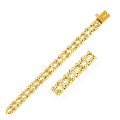 5.0 mm 14k Yellow Gold Dual Row Rope Bracelet by Bids.com