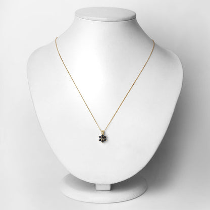 0.43 Carat Genuine Blue Sapphire and White Diamond 10K Yellow Gold Pendant  DestGlow