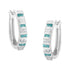 10k White Gold Round and Blue Baguette 1/2 cttw Diamond Hoop Earrings (I-J Color, I2-I3 Clarity) by Bids.com