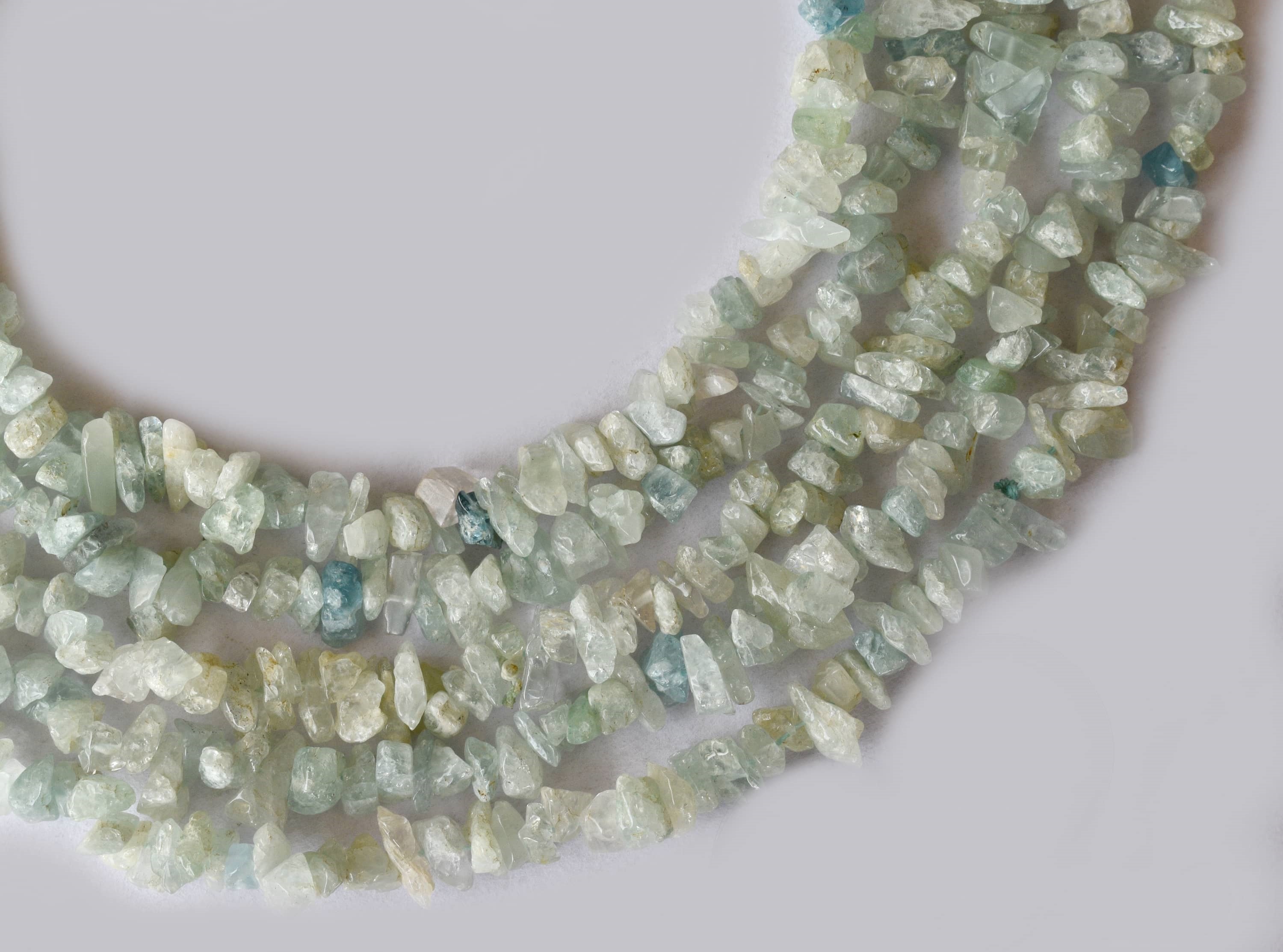 Uncut Raw Amazonite Crystal Chip Beads for Necklace (Alignment Of Chakra and Trust)  DestGlow