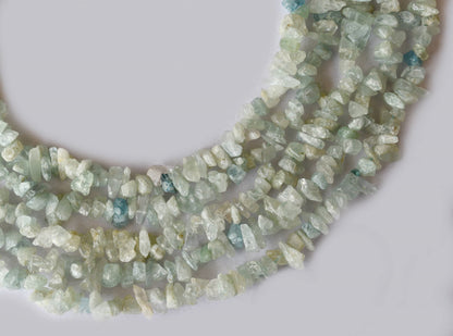 Uncut Raw Amazonite Crystal Chip Beads for Necklace (Alignment Of Chakra and Trust)  DestGlow