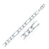 Rhodium Plated 8.8mm Sterling Silver Figaro Style Chain by Bids.com
