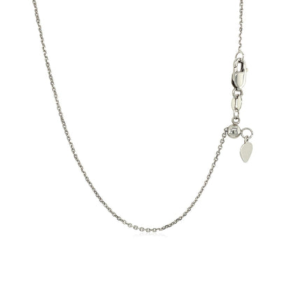 14k White Gold Adjustable Cable Chain 0.9mm  DestGlow