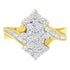 10K Yellow Gold Round And Baguette Cut Diamond Cluster Ring (1 1/10 Cttw, H-I Color, SI2-I1 Clarity) - Size 7 by Bids.com