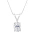 IGI Certified 10K White Gold 3/8 cttw Prong Set Diamond Oval Pendant Necklace (I-J Color, I1 Clarity) - Size 18"  DestGlow