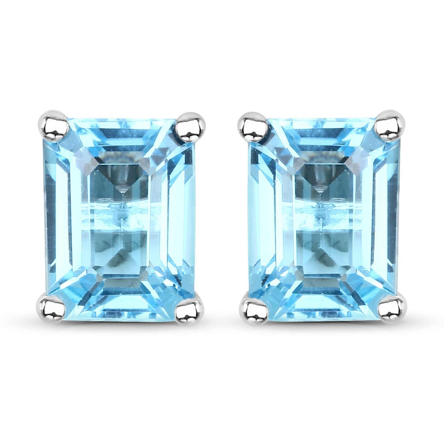 3.20 Carat Genuine Swiss Blue Topaz .925 Sterling Silver Earrings  DestGlow