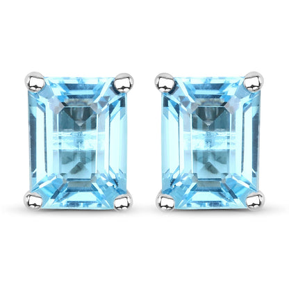 3.20 Carat Genuine Swiss Blue Topaz .925 Sterling Silver Earrings  DestGlow