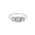 14K White Gold 1/2 Cttw Miracle Set Round Lab Grown Diamond Three Stone Illusion Plate Ring (F-G Color, VS1-VS2 Clarity) - Ring Size 7 by Bids.com
