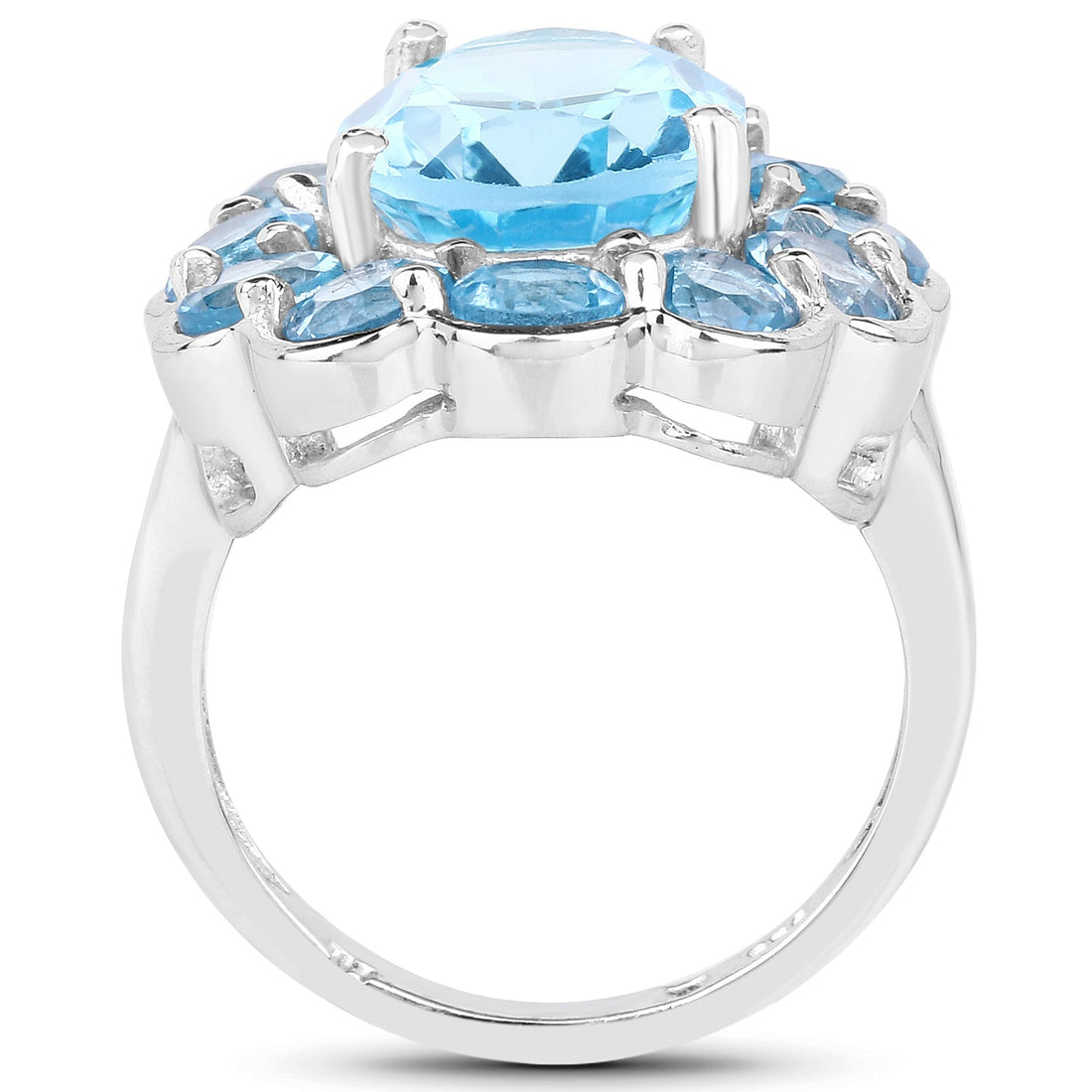 8.77 Carat Genuine Swiss Blue Topaz .925 Sterling Silver Ring by Bids.com