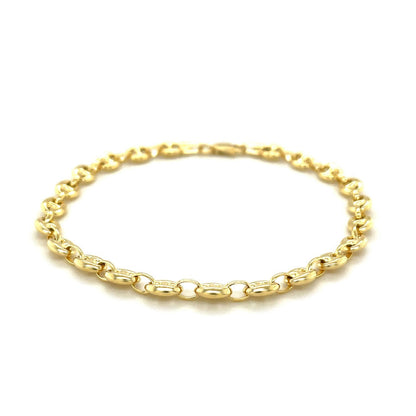 4.7mm 14k Yellow Gold Puffed Mariner Link Bracelet by Bids.com