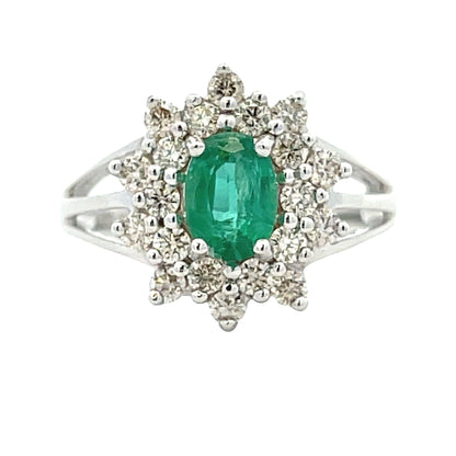 Genuine 1.43ct Emerald Diamond Ring 14KT White Gold by Bids.com