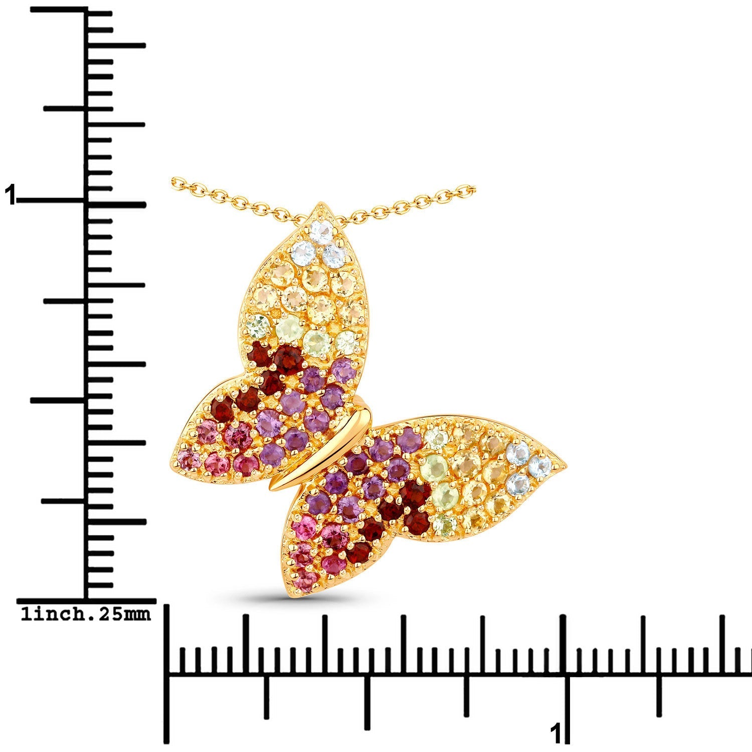 1.62 Carat Genuine Multi Stones .925 Sterling Silver Pendant by Bids.com