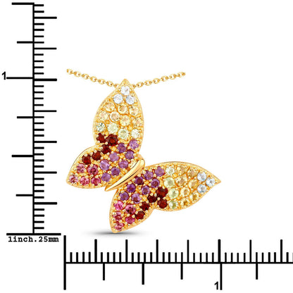 1.62 Carat Genuine Multi Stones .925 Sterling Silver Pendant by Bids.com