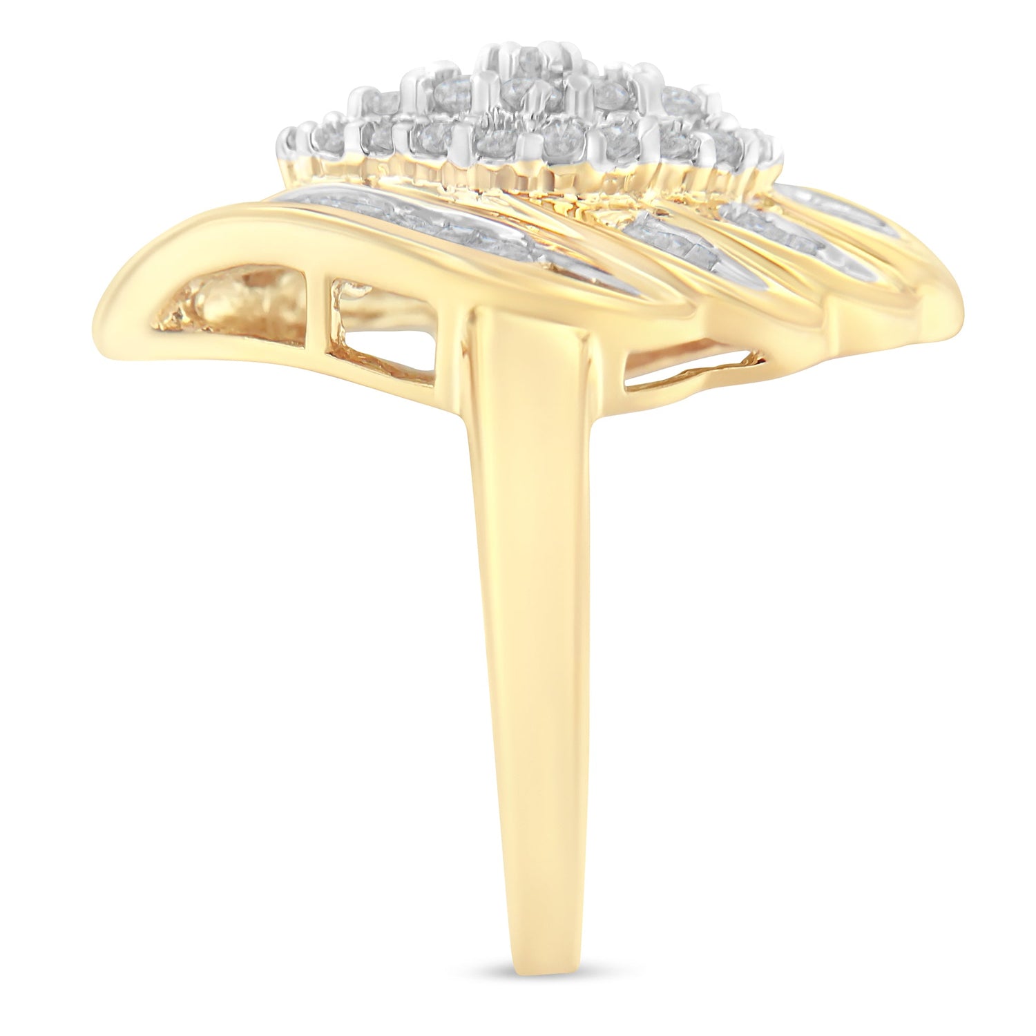10K Yellow Gold Diamond Cocktail Ring (3/4 Cttw, I-J Color, I2-I3 Clarity) - Size 8 by Bids.com