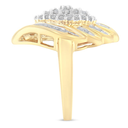 10K Yellow Gold Diamond Cocktail Ring (3/4 Cttw, I-J Color, I2-I3 Clarity) - Size 8 by Bids.com