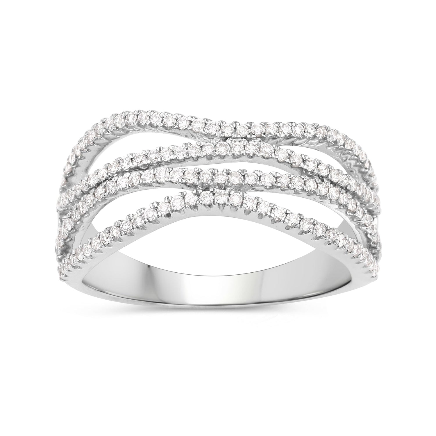 0.46 Carat Genuine White Diamond 14K White Gold Ring (F-G Color, SI Clarity) by Bids.com