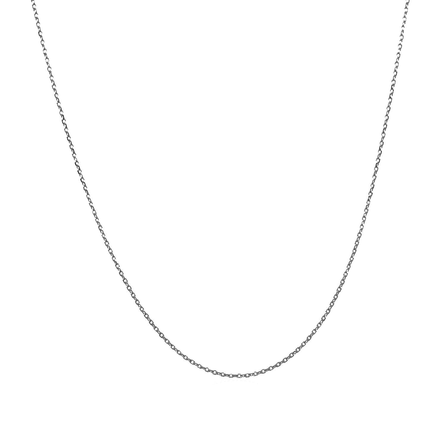 14k White Gold Diamond Cut Cable Link Chain 0.7mm by Bids.com
