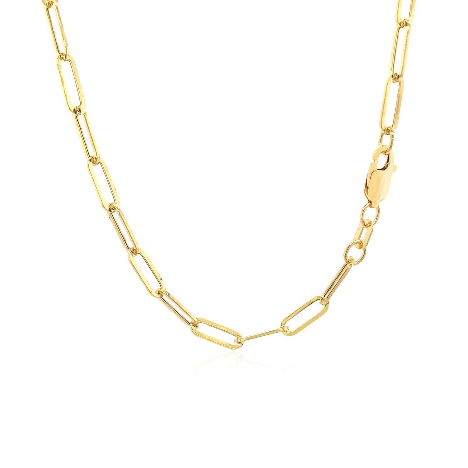 14K Yellow Gold Wide Paperclip Chain (3.3mm) by Bids.com