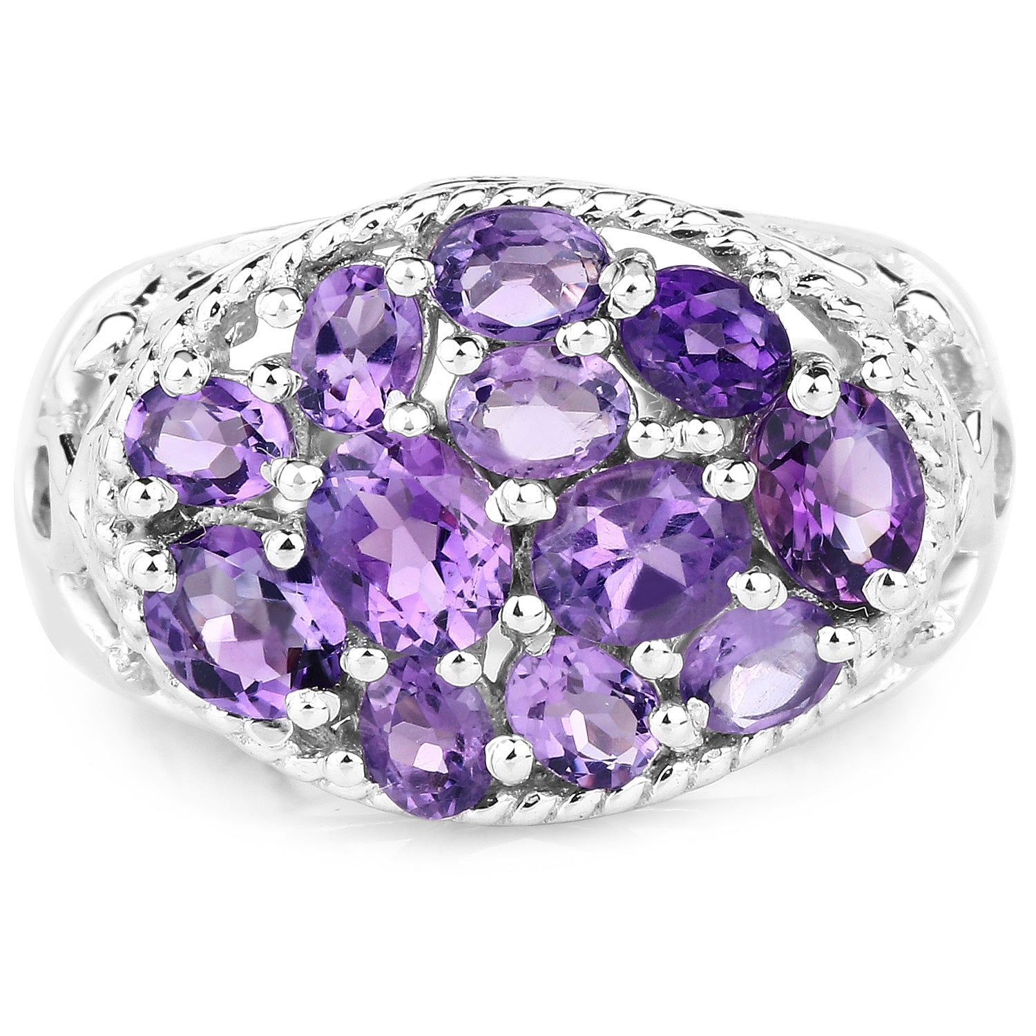 2.64 Carat Genuine Amethyst .925 Sterling Silver Ring by Bids.com