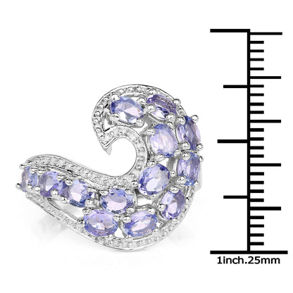 2.21 Carat Genuine Tanzanite .925 Sterling Silver Ring by Bids.com