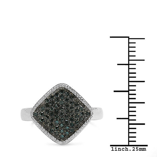 0.28 Carat Genuine Blue Diamond .925 Sterling Silver Ring by Bids.com