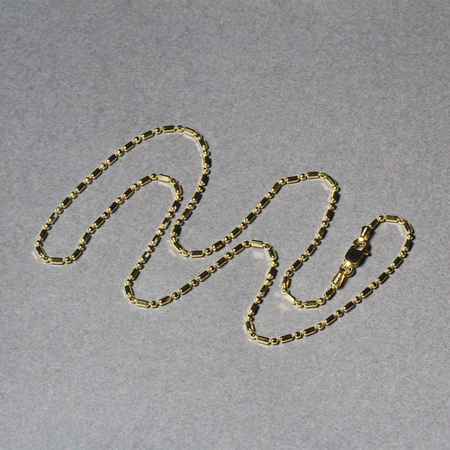 14k Yellow Gold Diamond-Cut Alternating Bead Chain 1.5mm by Bids.com