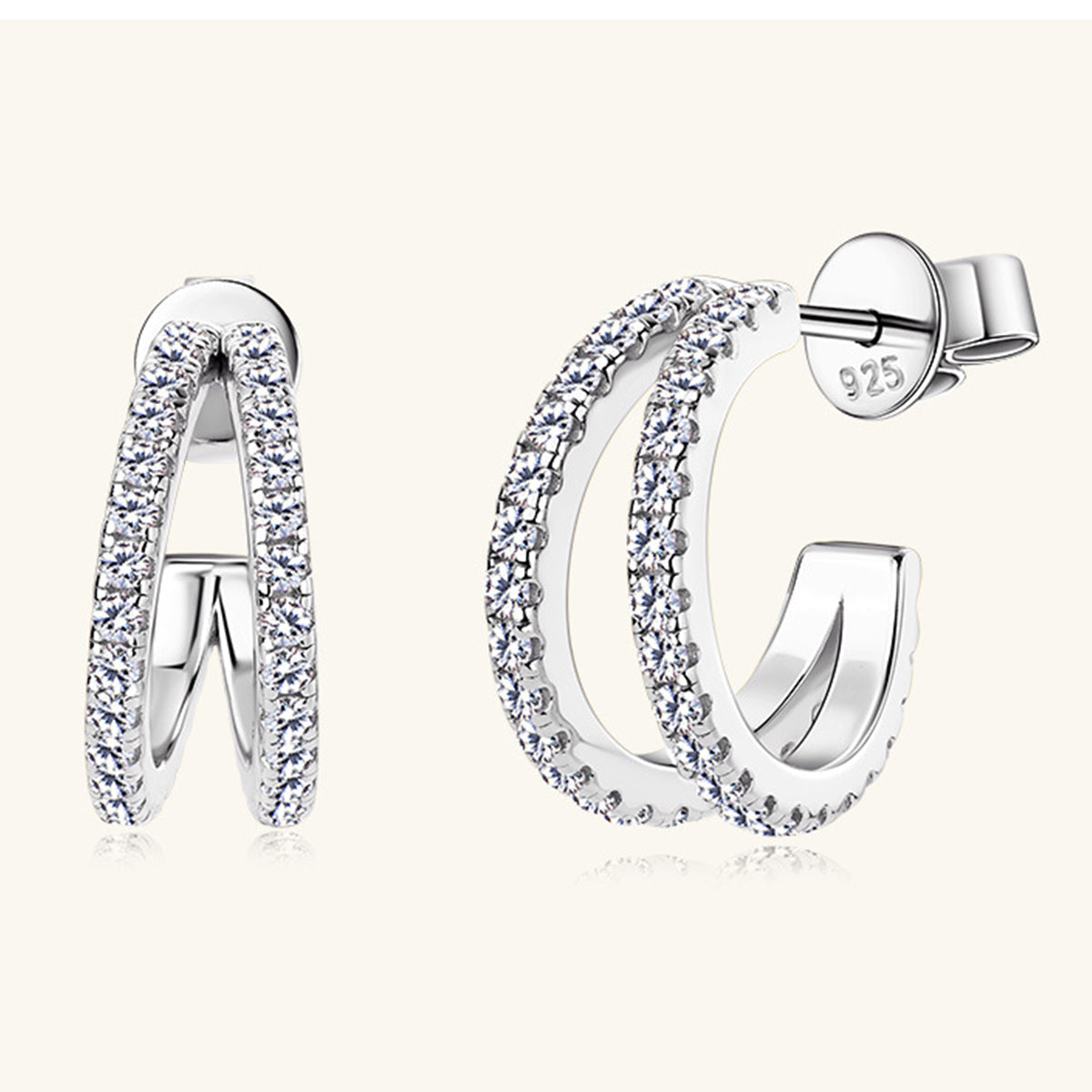 Sparkala™ Pure Sterling Silver C-Hoop Earrings by Sparkala
