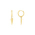 14K Yellow Gold Dangling Spike Drop Hoop Earrings by Bids.com
