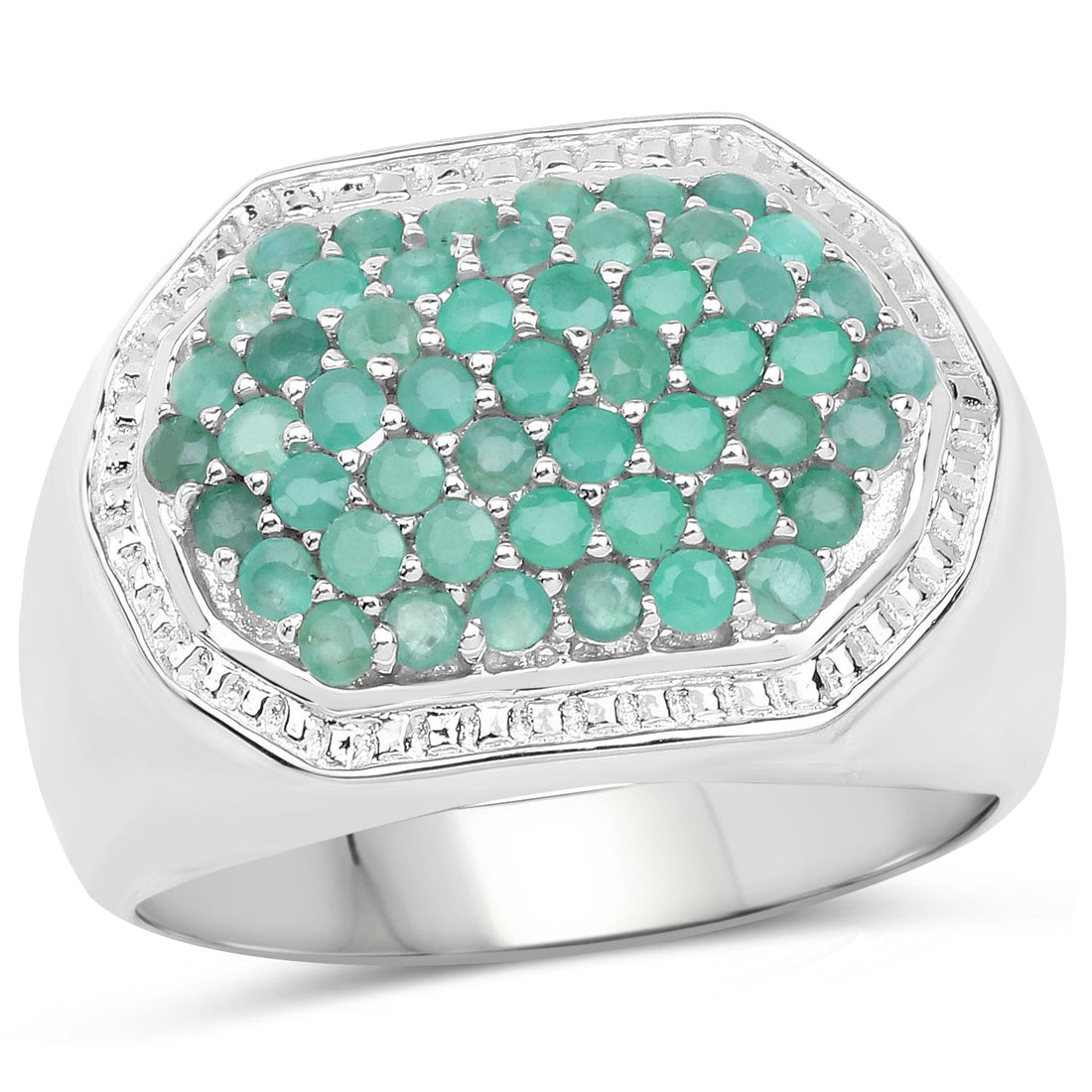 1.43 Carat Genuine Emerald .925 Sterling Silver Ring by Bids.com