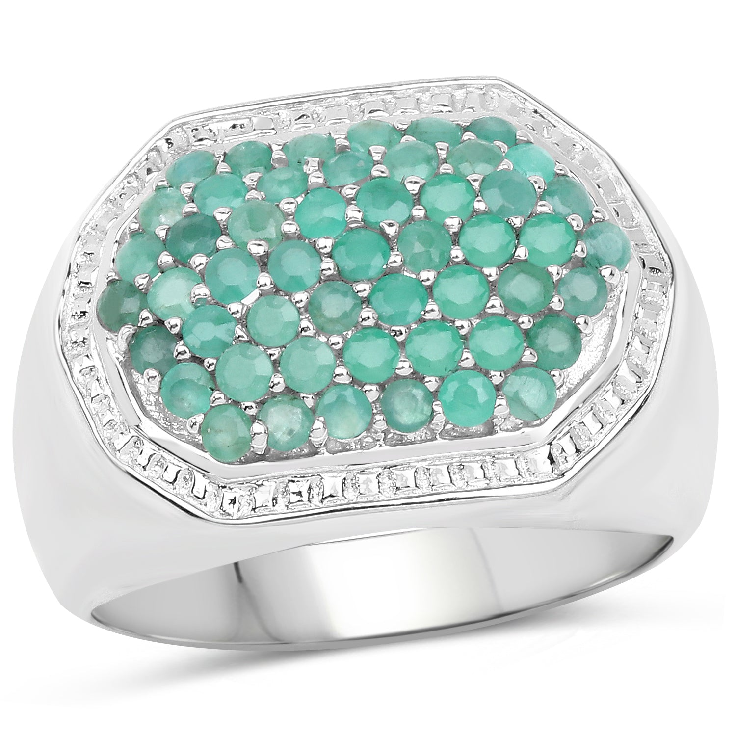 1.43 Carat Genuine Emerald .925 Sterling Silver Ring by Bids.com