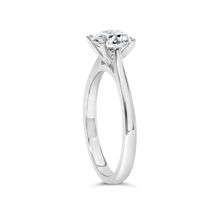14K White Gold 1.0 Cttw Round Lab Grown Diamond Eagle Claw 4-Prong Set Solitaire Engagement Ring (F-G Color, VS2-SI1 Clarity) - Ring Size 7 by Bids.com