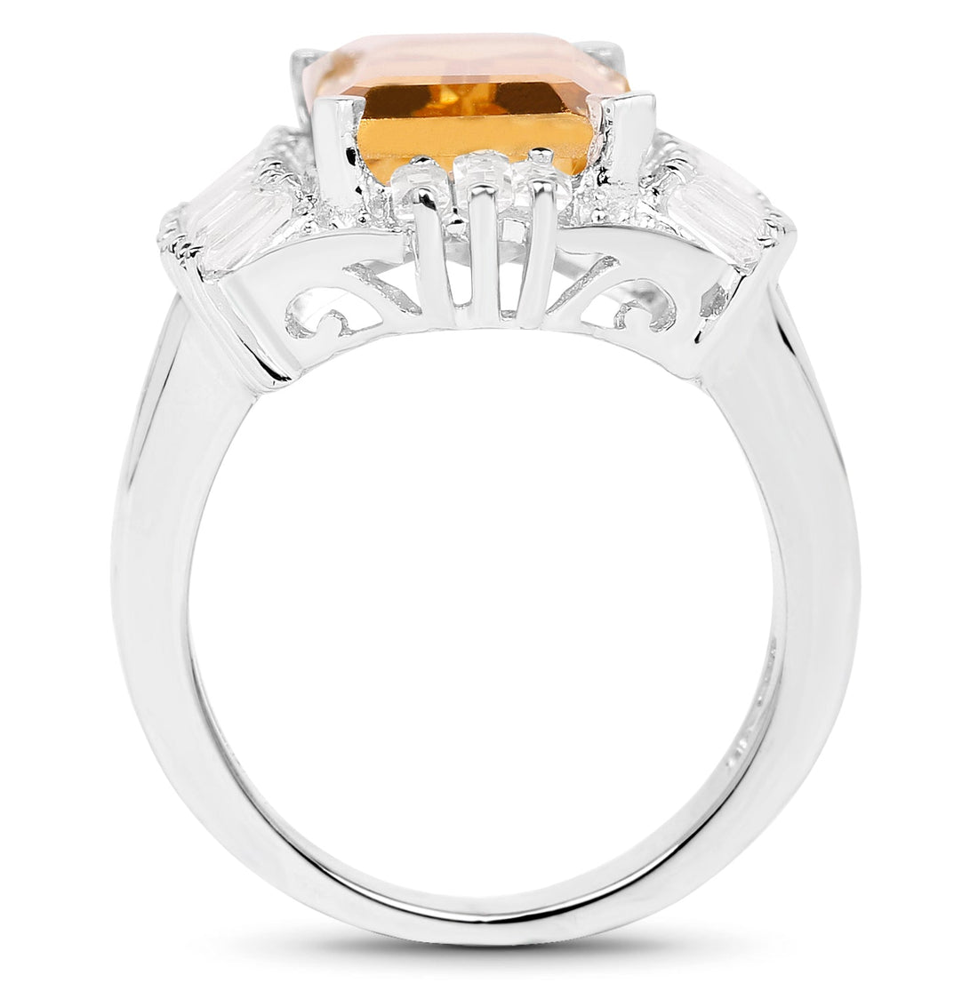 9.13 Carat Genuine Citrine &amp; White Topaz .925 Sterling Silver Ring by Bids.com