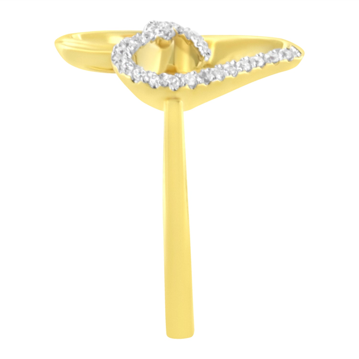 14KT Yellow Gold 1/10 ctw. Diamond Heart Shape Ring (K-L, I1-I2) - Size 7 by Bids.com