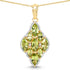 14K Yellow Gold Plated 4.02 Carat Genuine Peridot & White Topaz .925 Sterling Silver Pendant  DestGlow