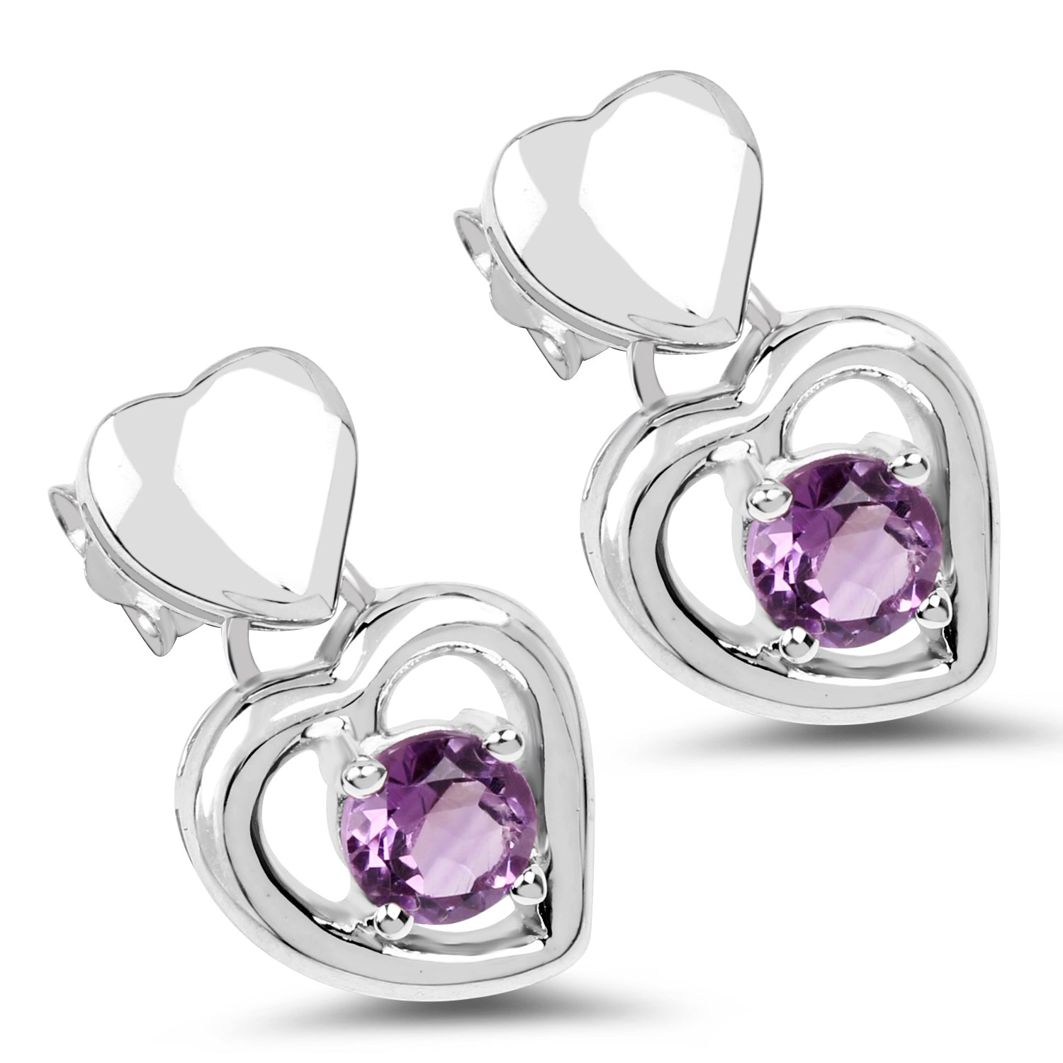 1.46 Carat Genuine Amethyst .925 Sterling Silver Earrings  DestGlow