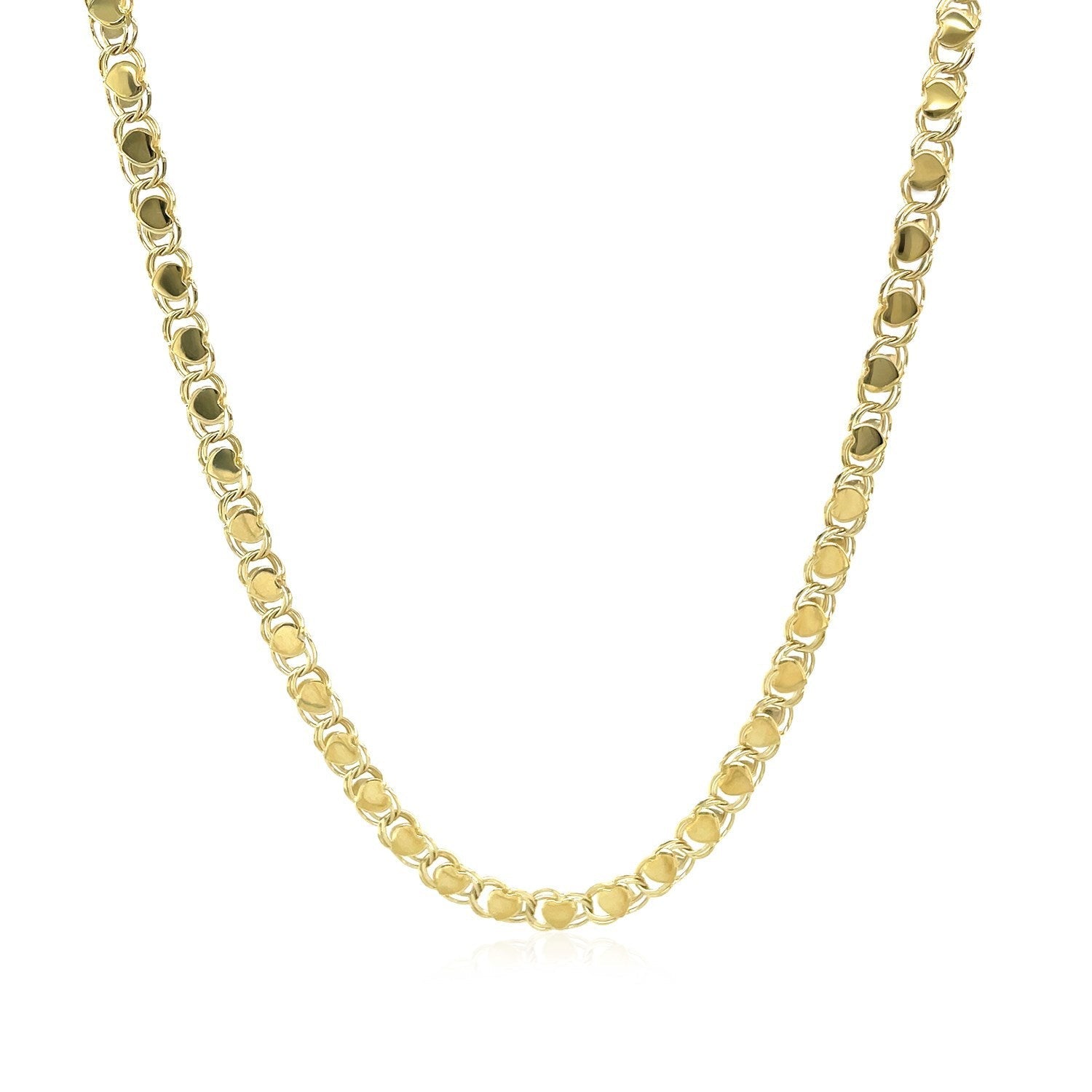 2.9mm 14k Yellow Gold Heart Chain by Bids.com