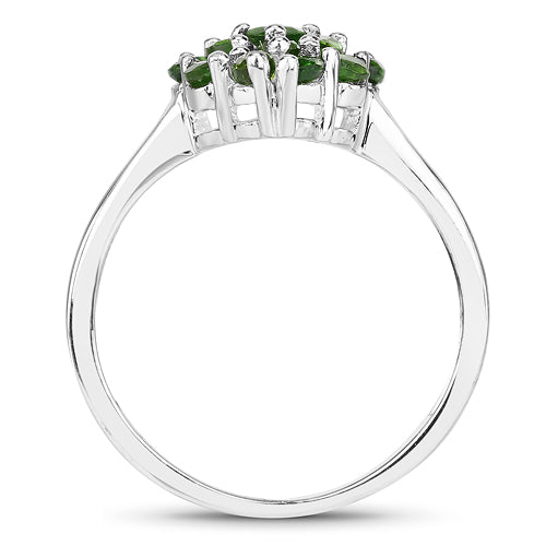 1.28 Carat Genuine Chrome Diopside .925 Sterling Silver Ring by Bids.com