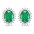 2.66 Carat Genuine Zambian Emerald and White Diamond 14K White Gold Earrings by Bids.com