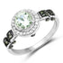 1.07 Carat Genuine Green Amethyst, Green Diamond and White Diamond .925 Sterling Silver Ring by Bids.com
