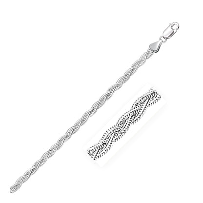 3.5mm 14k White Gold Braided Bracelet by Bids.com