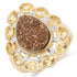 5.14 Carat Genuine Bronze Drusy and Citrine .925 Sterling Silver Ring by Bids.com