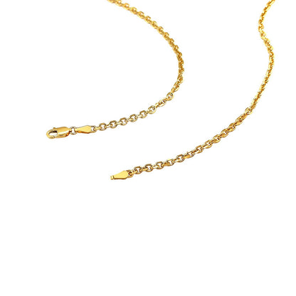 2.6mm 14k Yellow Gold Diamond Cut Cable Link Chain by Bids.com