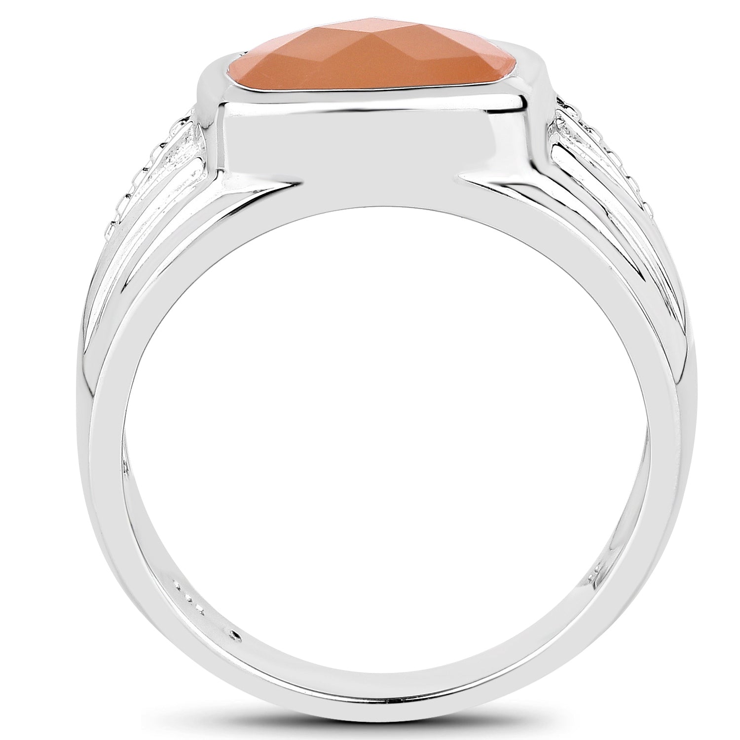 2.60 Carat Genuine Peach Moonstone .925 Sterling Silver Ring by Bids.com