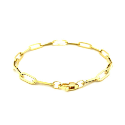 14K Yellow Gold Bold Paperclip Chain Bracelet  DestGlow
