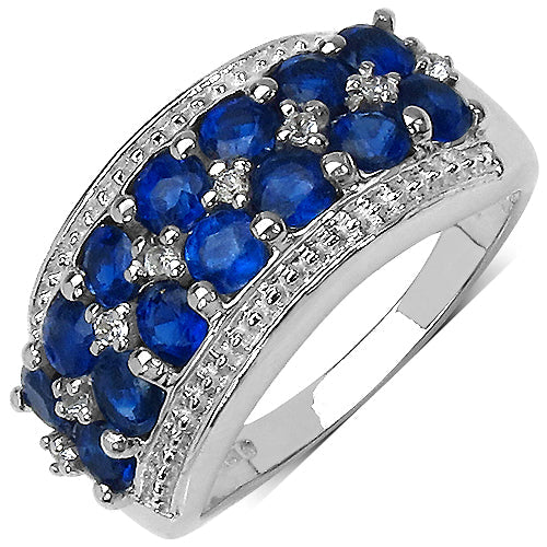 2.00 Carat Genuine Kyanite &amp; White Topaz .925 Sterling Silver Ring by Bids.com
