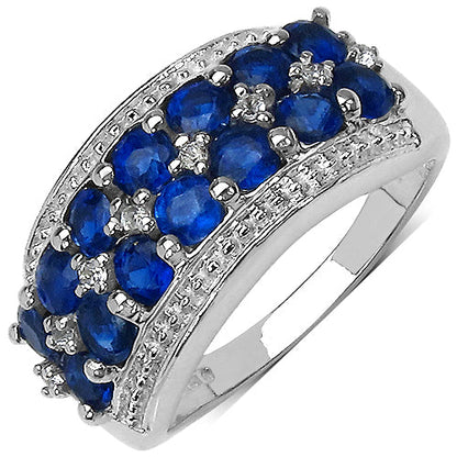 2.00 Carat Genuine Kyanite &amp; White Topaz .925 Sterling Silver Ring by Bids.com