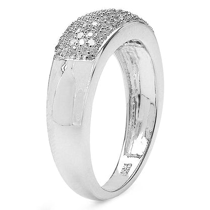 0.49 Carat Genuine White Diamond .925 Sterling Silver Ring by Bids.com