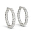 14k White Gold Two Sided Prong Set Diamond Hoop Earrings (3 1/2 cttw) by Bids.com
