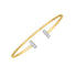 14k Two Tone Gold Diamond Tee Bar Bangle (2.00 mm)  DestGlow