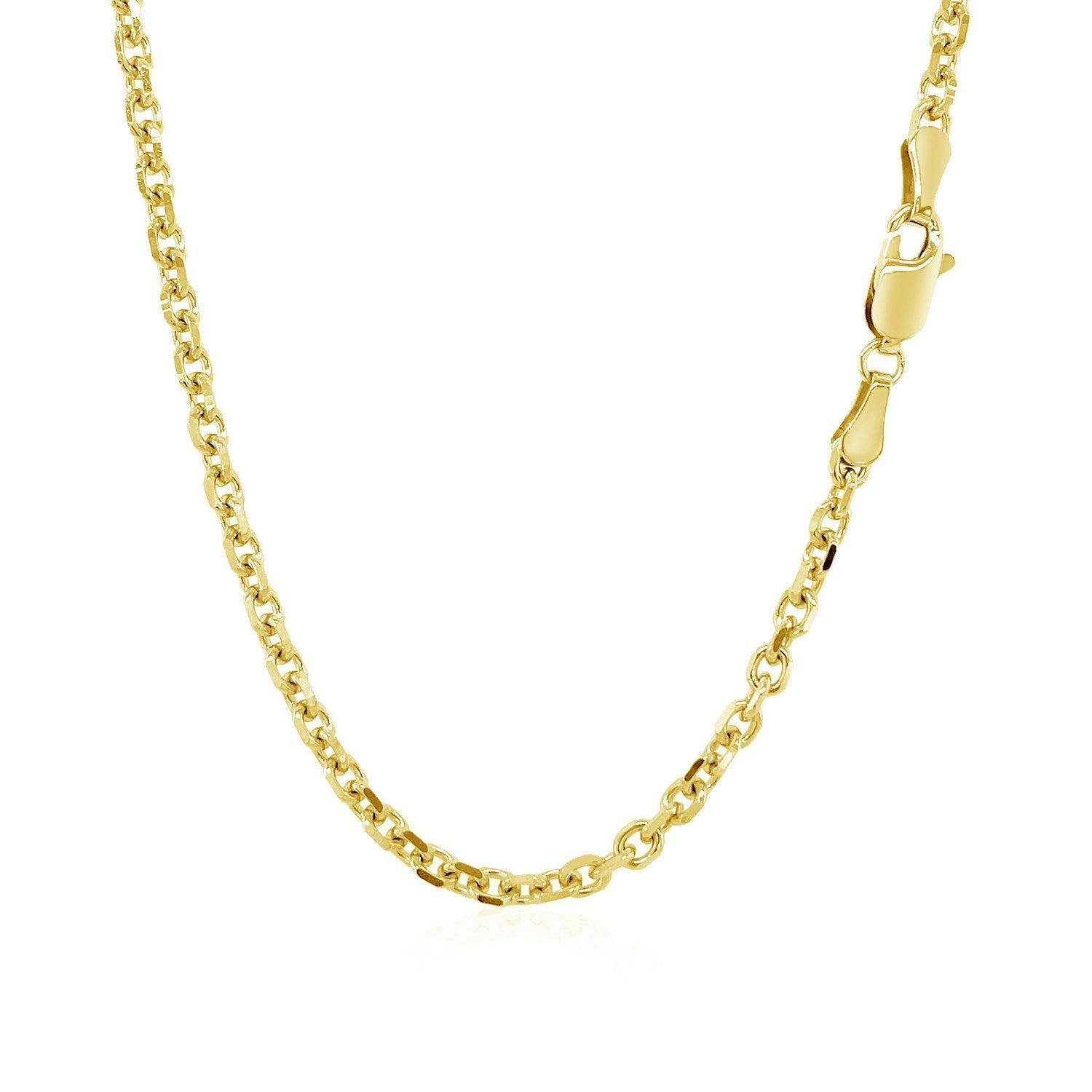 3.1mm 14k Yellow Gold Diamond Cut Cable Link Chain by Bids.com